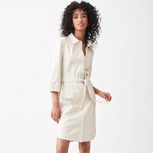 Joseph Ribkoff Cream faux leather dress